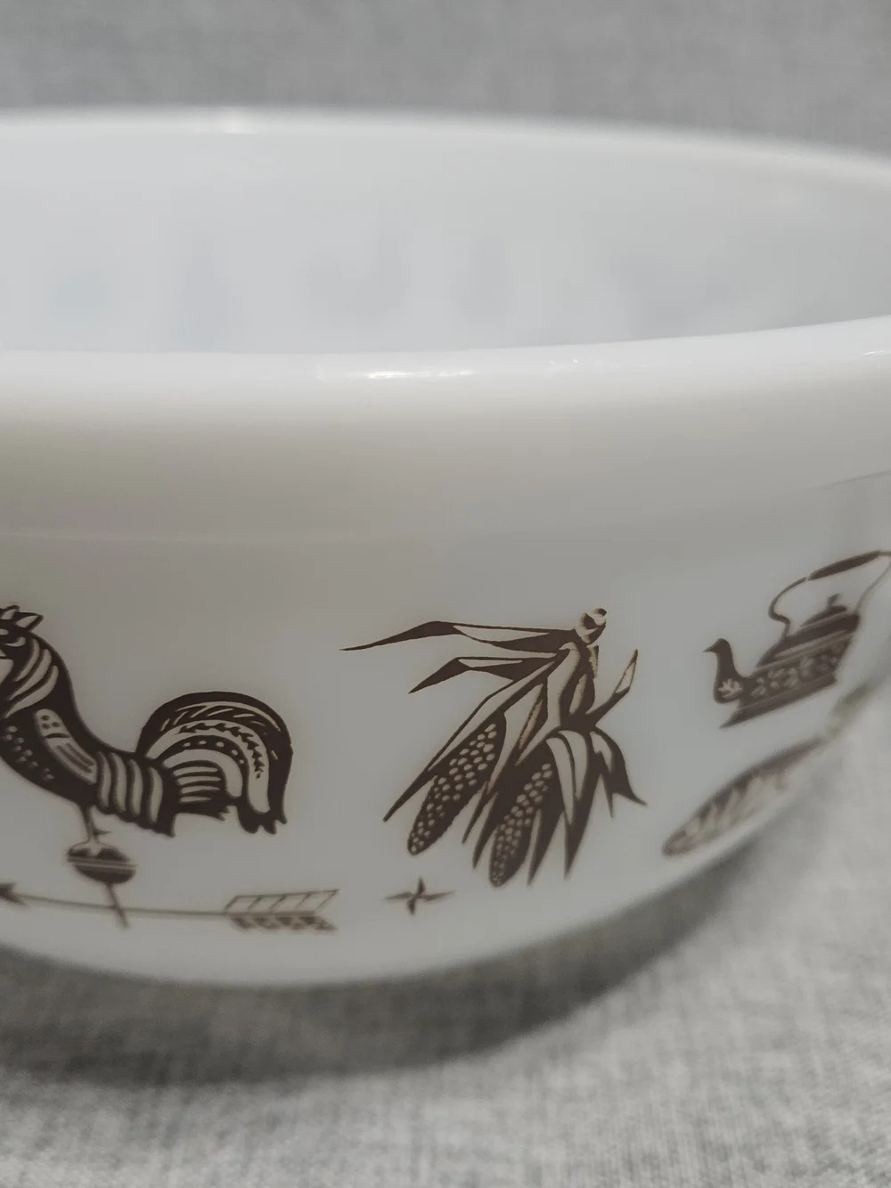 Pyrex White Milk Glass Bowl with Embossed Logo Eagle Farmhouse 401 & 403